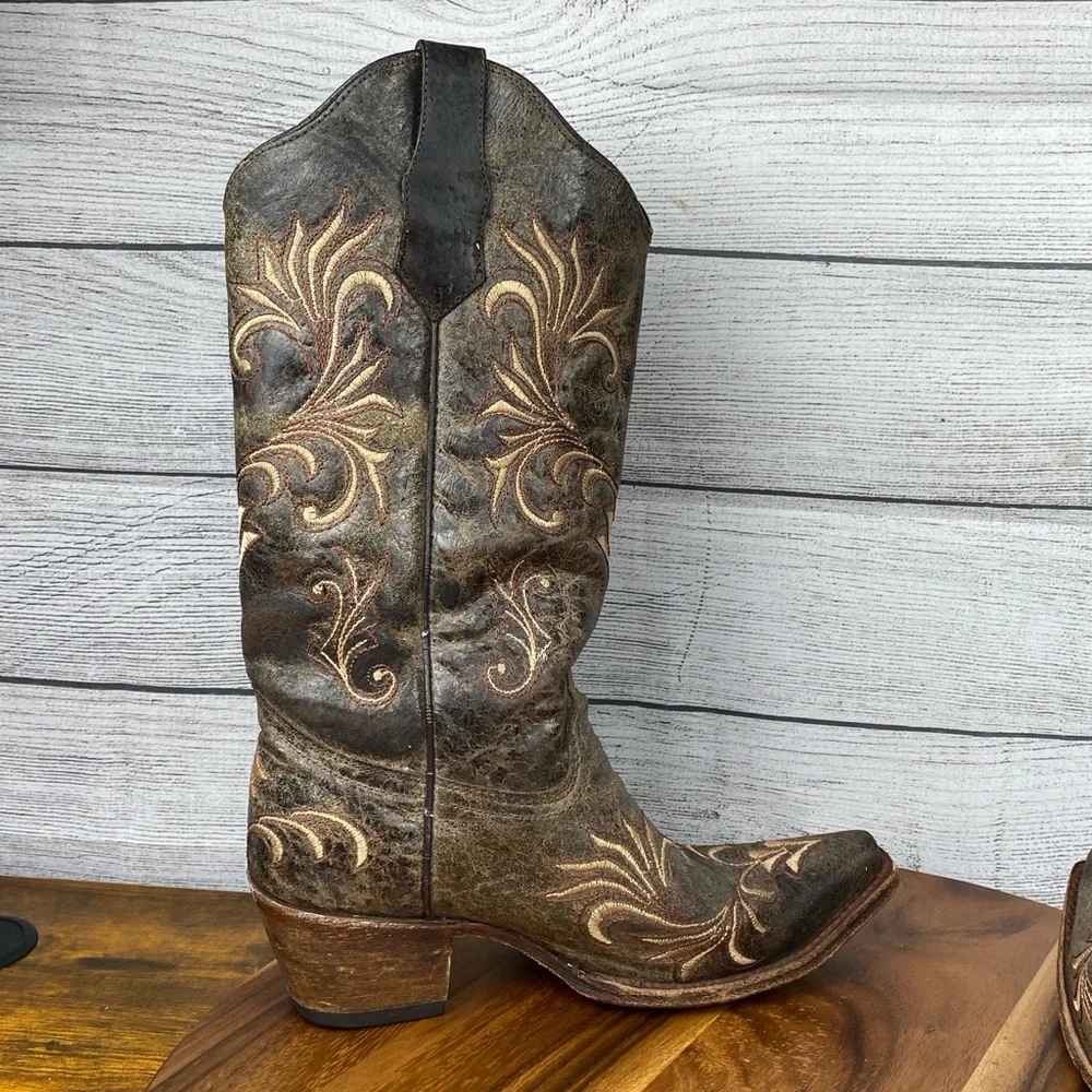 Corral Circle G Distressed Filigree Embroidered Western Boot Women’s Shoe Size 8 - Picture 12 of 15